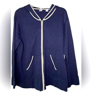 Cullen zip up hoodie blue 100% cotton sweater Sz L